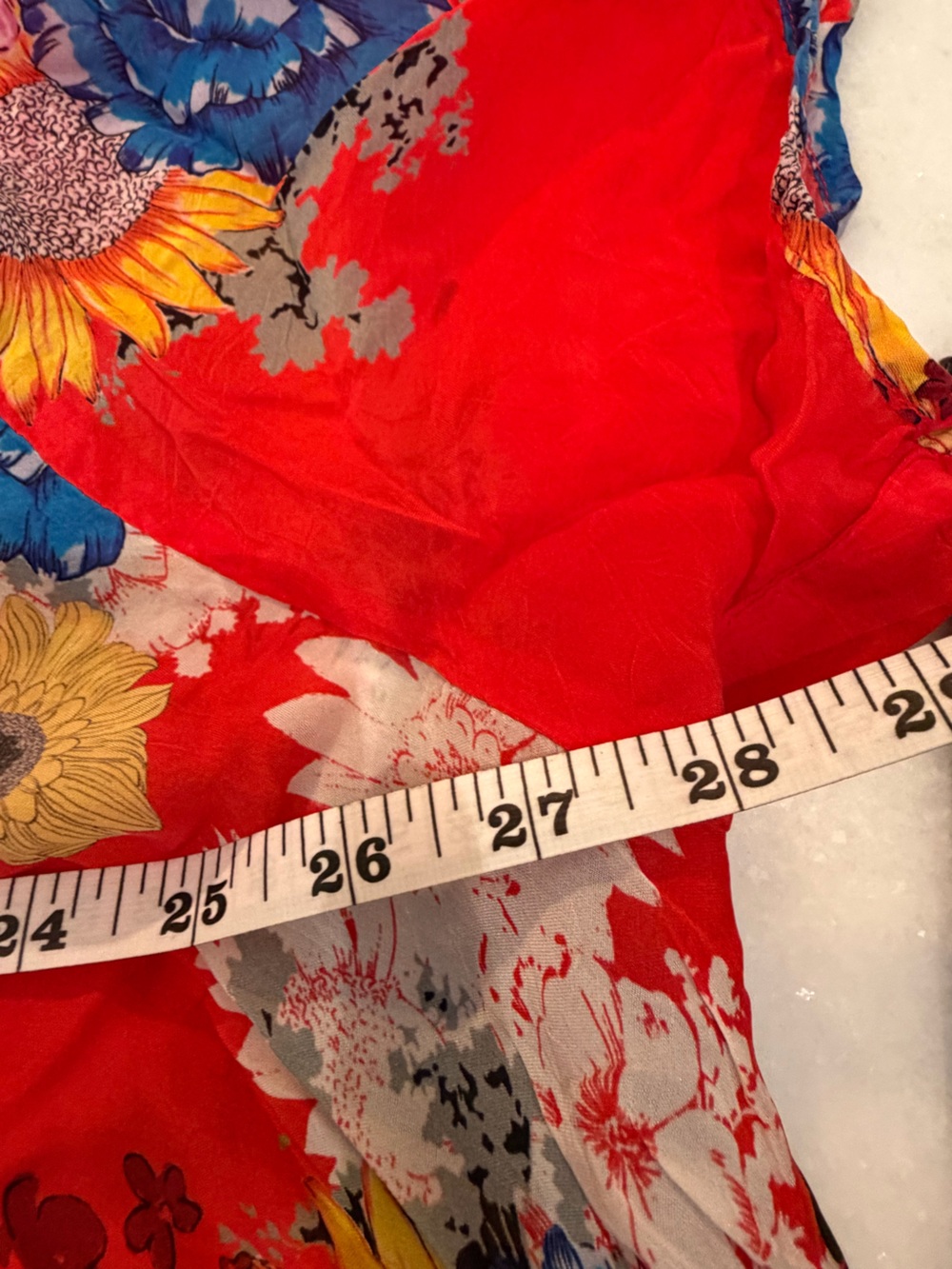 Johnny Was Red Floral V-Neck Tunic Top 1X - Picture 5 of 5